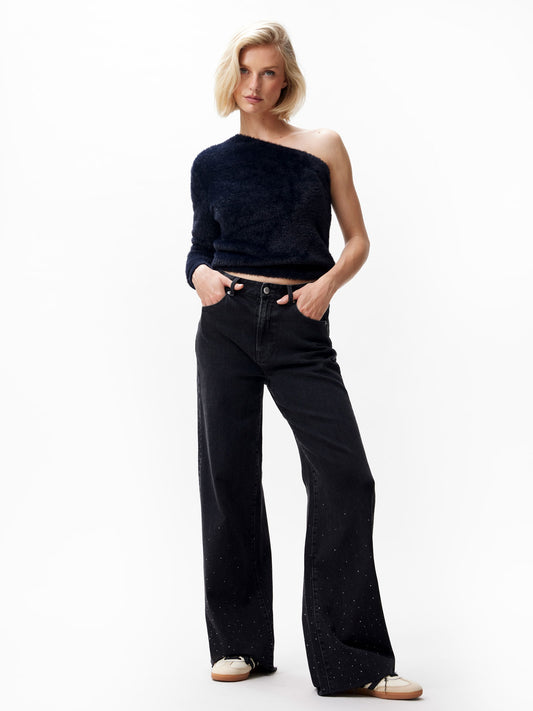 Catwalk Junkie loose fit jeans met metallic strass